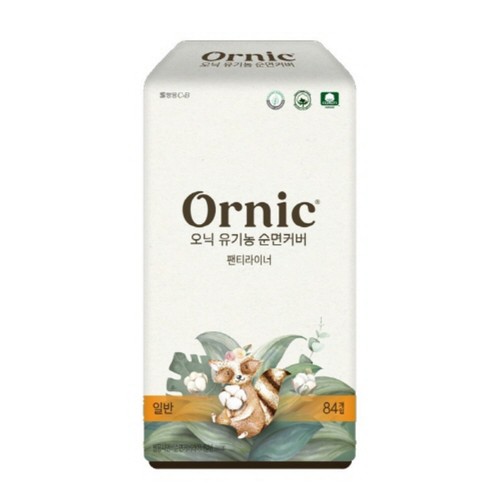 쌍용씨앤비 오닉 유기농 순면커버 팬티라이너 일반 (84입)
