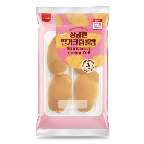 삼립 상큼한 딸기크림롤빵 (166G)