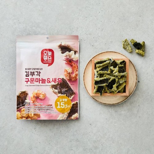 오늘좋은 김부각 구운마늘&새우 (50G)