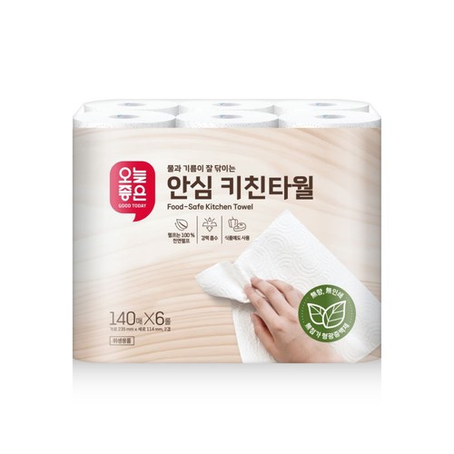 오늘좋은 안심 키친타월 (140매*6입)