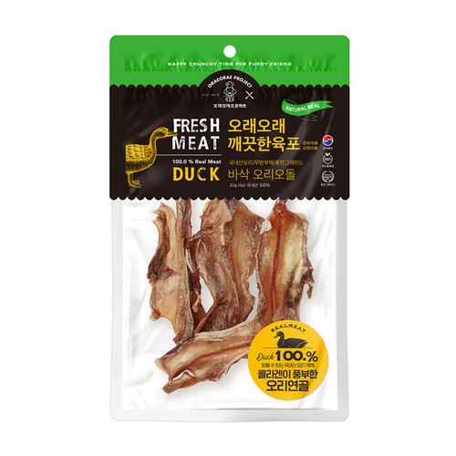 오래오래프로젝트 깨끗한육포 오리오돌뼈 (30G)