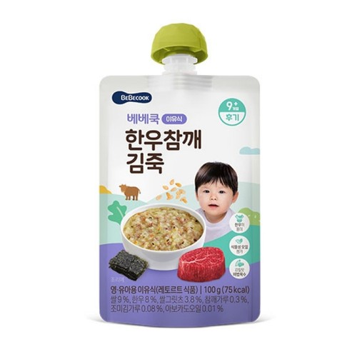 베베쿡 이유식 한우참깨 김죽 (후기) (100G)