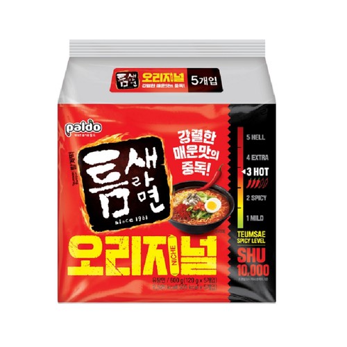 팔도 틈새라면 빨계떡 (120G*5)