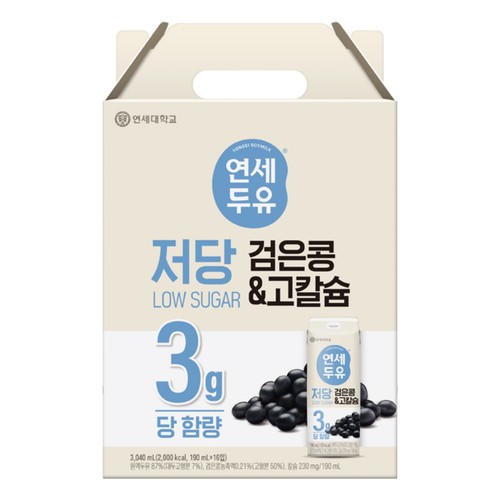 연세 저당 두유 검은콩&고칼슘 (190ML*16입)