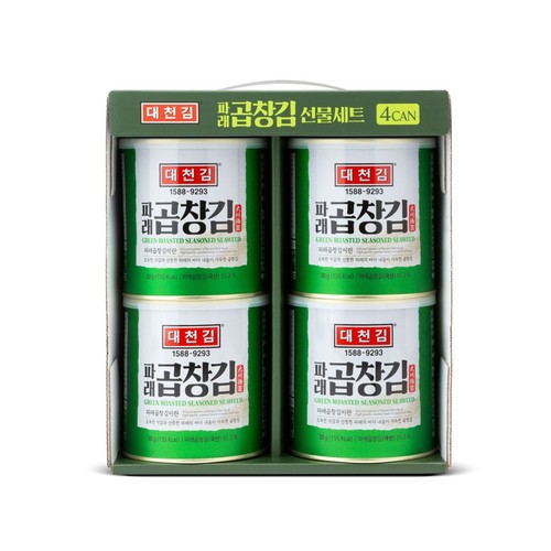[추석 선물세트 사전예약] 대천김 파래곱창김 선물세트 4캔 (SET)