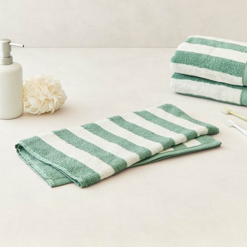 오늘좋은 볼드 스트라이프 세면타월 3P (그린) (40*80CM)