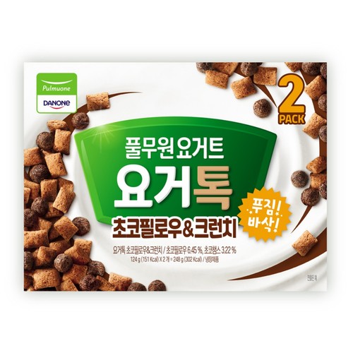풀무원다논 요거톡 초코필로우 크런치 (124G*2입)