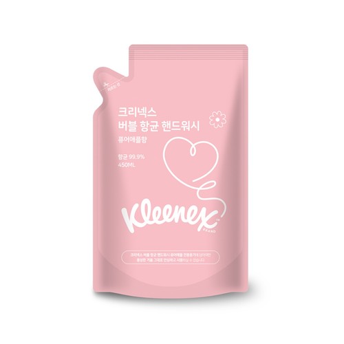 크리넥스 버블 항균 핸드워시 리필(퓨어애플) (450ML)