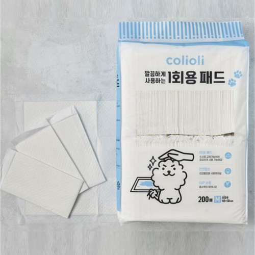 콜리올리 깔끔하게 사용하는 1회용 패드 (M) (200매)