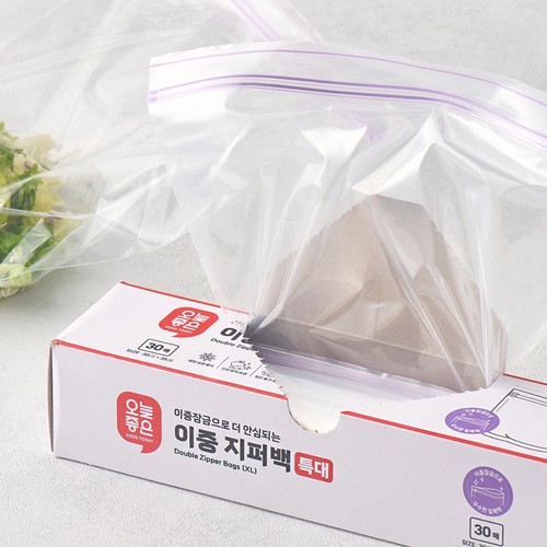 오늘좋은 이중지퍼백 (특대) (30매)