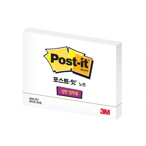 3M 포스트잇 강한점착 657화이트