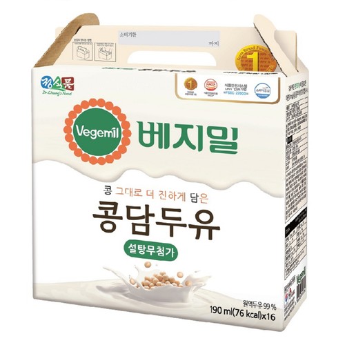 베지밀 무가당 콩담두유 (190ML*16)