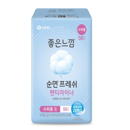 좋은느낌 순면프레쉬 라이너 수퍼롱 (56입)