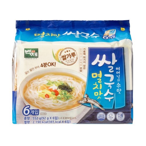 백제 멸치맛 쌀국수 (92G*6)
