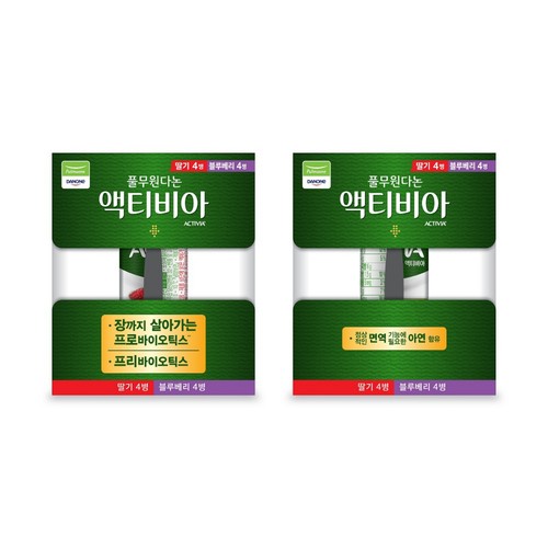 풀무원다논 액티비아 드링크 딸기블루베리 (130ML*8입)