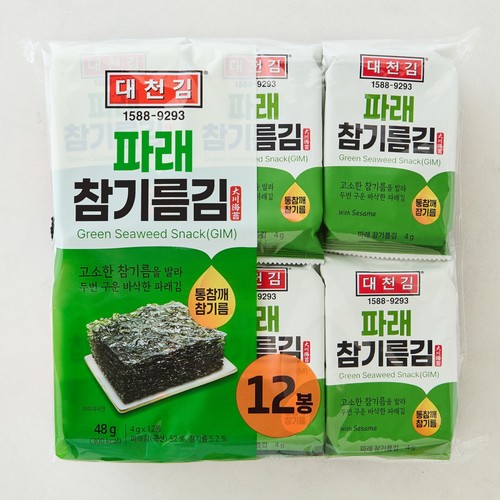 대천김 파래 참기름김 (4G*12봉)
