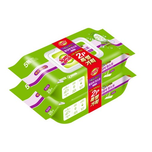 3M 더블액션 플러스 물걸레 청소포 (표준형, 2입) (25매+25매)