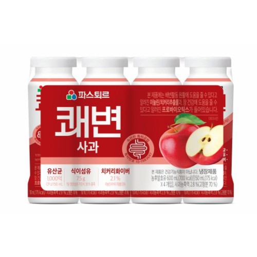 파스퇴르 쾌변 요구르트 사과 (150ML * 4)