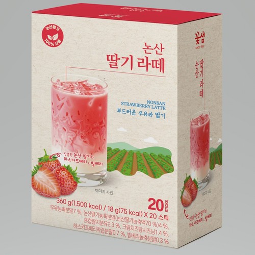 꽃샘 논산딸기라떼 (18G*20입)