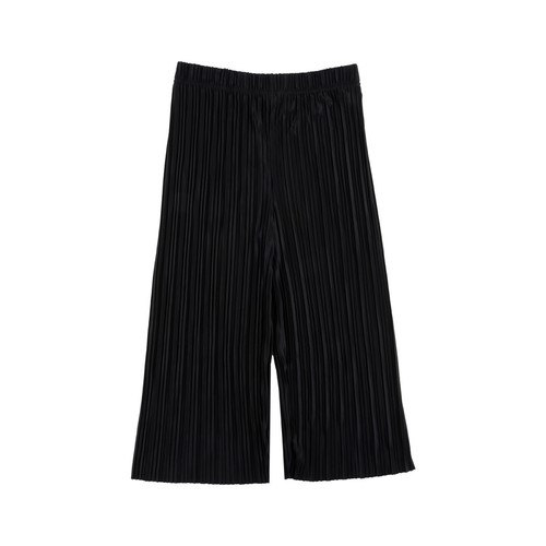 BROWN/L TRY 여성 플리츠 7부팬츠