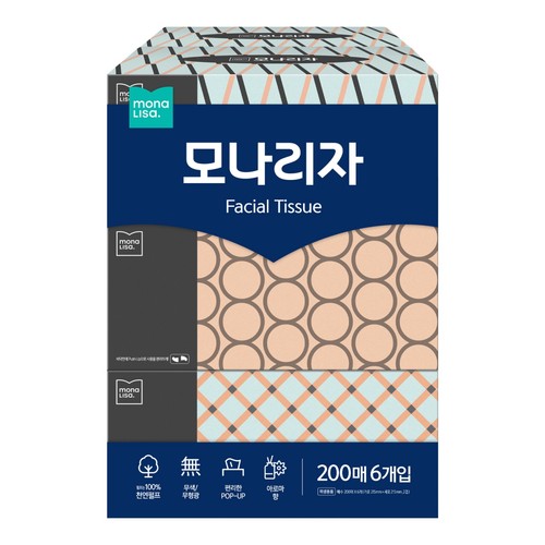 모나리자 페이셜 미용티슈 (200매*6입)