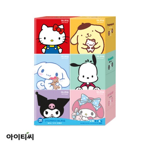 산리오 캐릭터즈 미니티슈 (230매*6입)