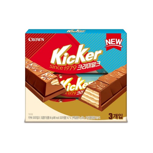 크라운제과 키커바 크리미밀크 3번들 (84G)