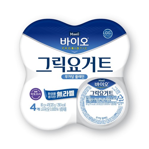 매일 바이오 그릭요거트 무가당 플레인 (80G*4입)