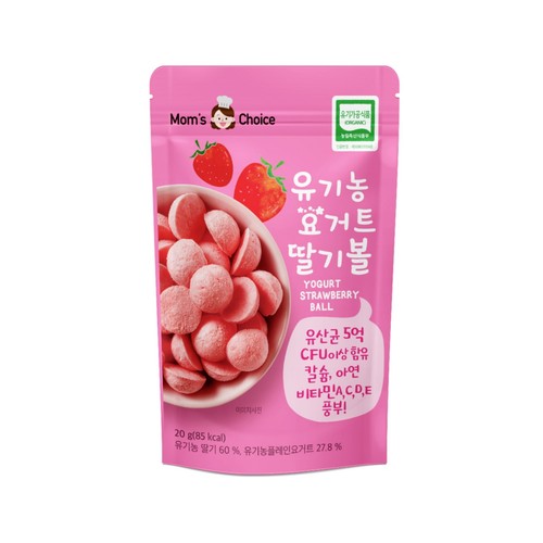 Mom's Choice 유기농 요거트 딸기볼 (20G)