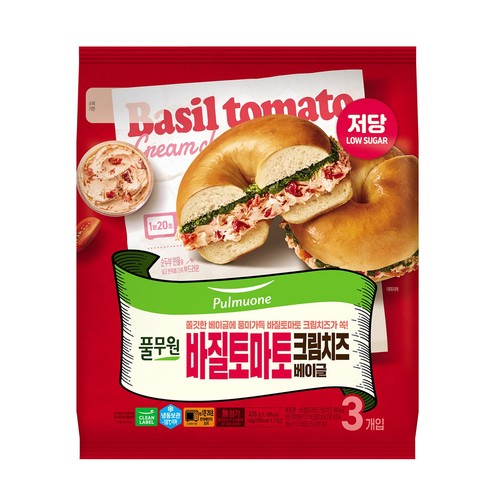 풀무원 바질토마토 크림치즈 베이글 (435G)
