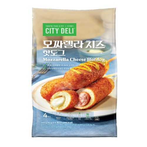 삼립 시티델리 모짜렐라치즈 핫도그 (360G)
