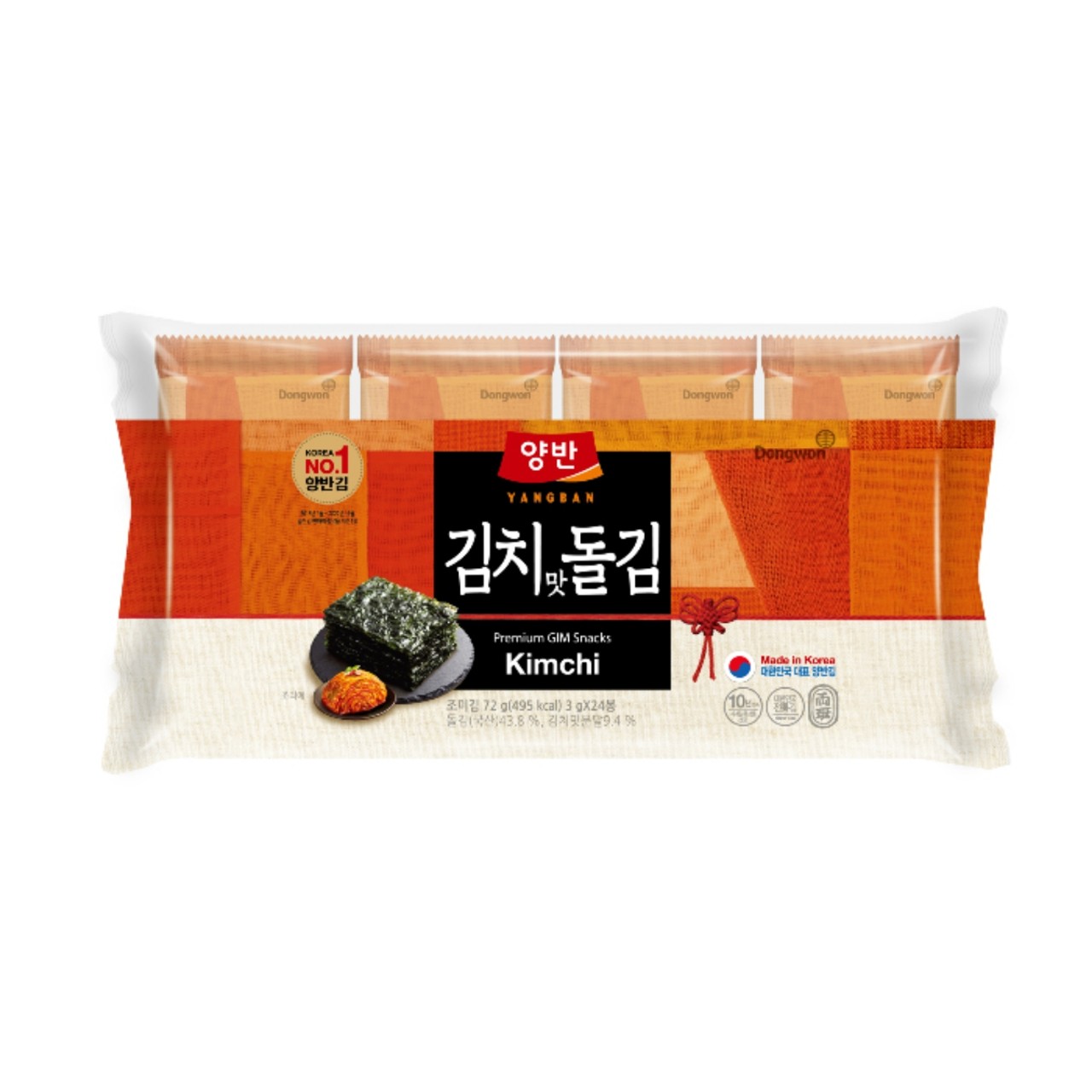 양반 김치맛 돌김 (3G*24봉)ㅣ롯데마트 제타 최상의 신선 식품과 다양한 간편식을 롯데마트 제타에서 만나보세요