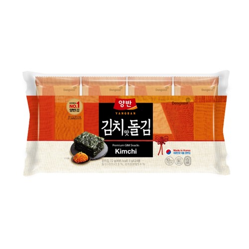 양반 김치맛 돌김 (3G*24봉)