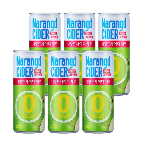 나랑드 제로 사이다 그린애플캔 (245ML*6입)