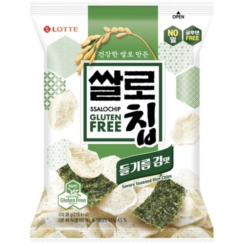 롯데 쌀로칩 들기름 김맛 (38G)