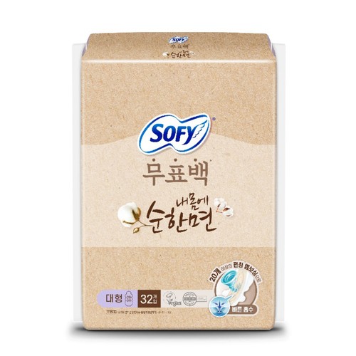 쏘피 순한면 무표백 생리대 (대형) (32입)