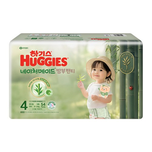 하기스 네이처메이드 밤부 팬티 4단계 대형(여아) (54매)