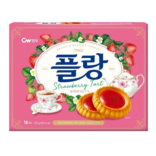 청우 플랑 딸기타르트 쿠키 (160G)