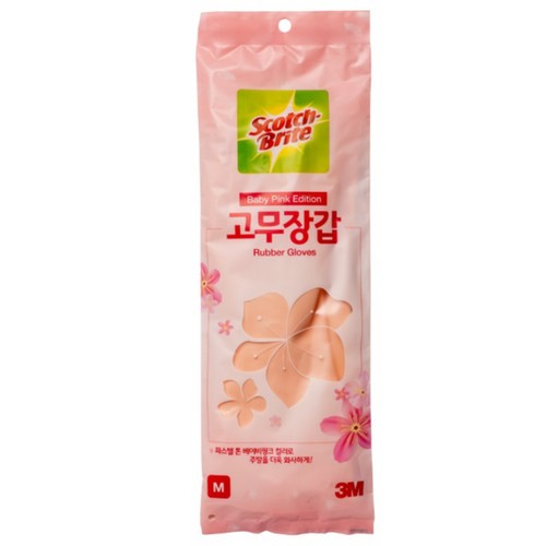 3M 베이비핑크 고무장갑 (중) (1켤레)