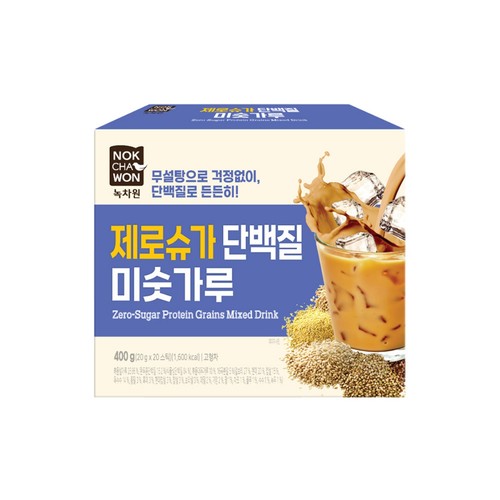 녹차원 제로슈가 단백질 미숫가루 (20G*20입)