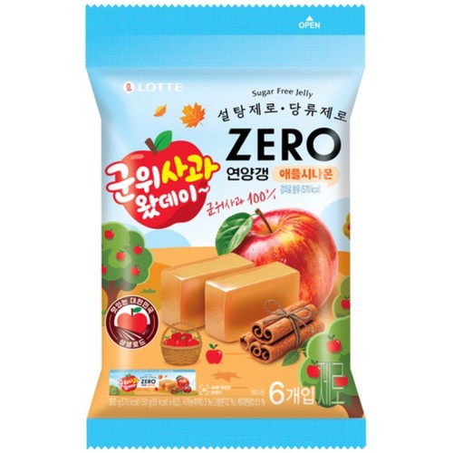 롯데 제로 연양갱 애플시나몬 6번들 (300G)