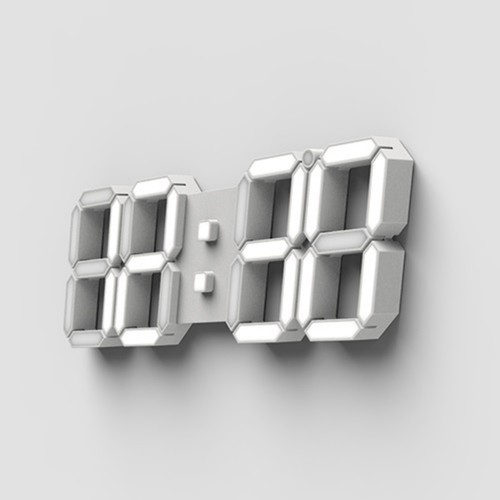 3D LED 벽시계 (화이트) (49*15.5CM)