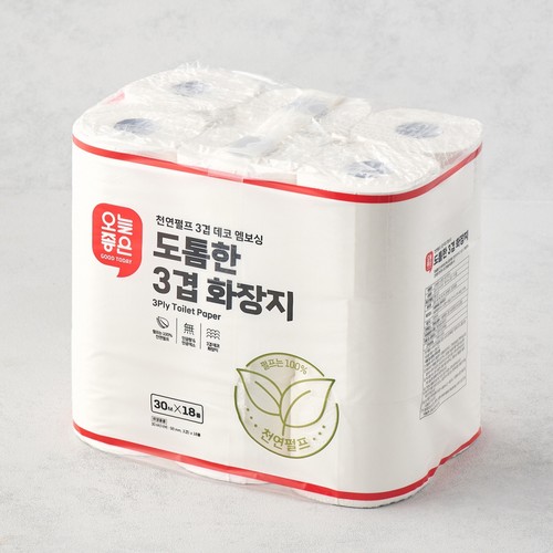 오늘좋은 도톰한 3겹 화장지 (30M*18롤)